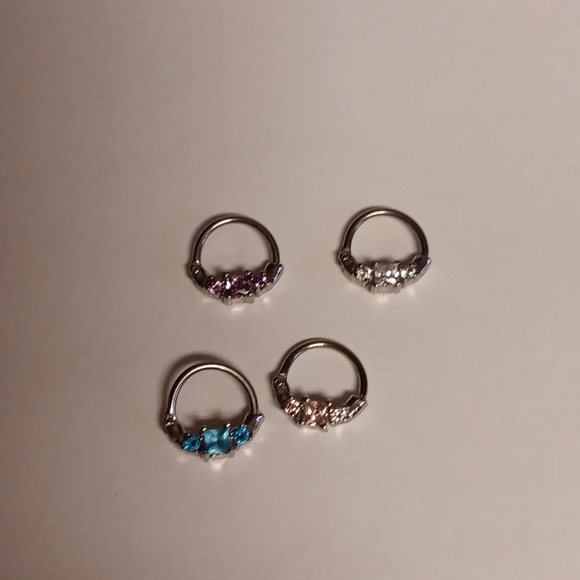 SMALL CRYSTAL SURGICAL STEEL SEPTUMS - Picture 1 of 2